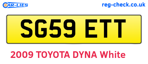 SG59ETT are the vehicle registration plates.