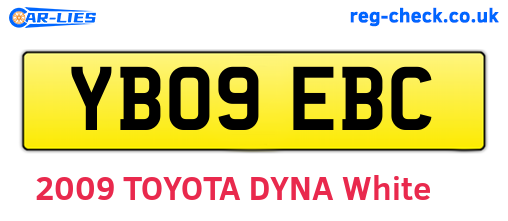 YB09EBC are the vehicle registration plates.