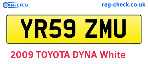 YR59ZMU are the vehicle registration plates.