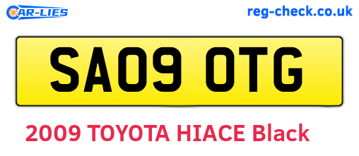 SA09OTG are the vehicle registration plates.