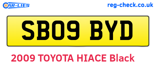 SB09BYD are the vehicle registration plates.