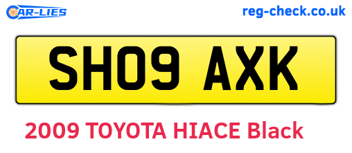 SH09AXK are the vehicle registration plates.