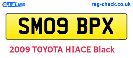 SM09BPX are the vehicle registration plates.