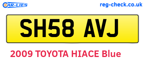 SH58AVJ are the vehicle registration plates.