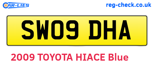 SW09DHA are the vehicle registration plates.