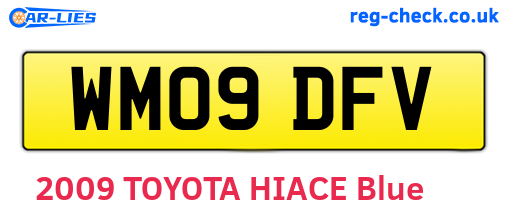 WM09DFV are the vehicle registration plates.
