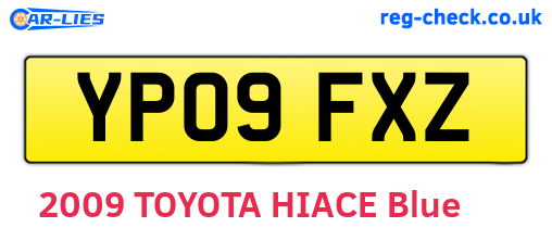 YP09FXZ are the vehicle registration plates.