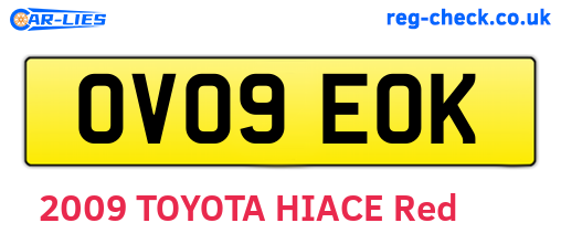 OV09EOK are the vehicle registration plates.