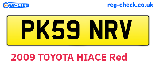 PK59NRV are the vehicle registration plates.