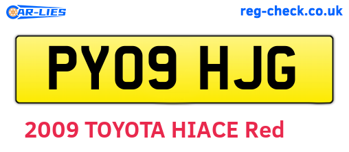 PY09HJG are the vehicle registration plates.