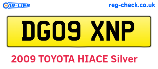 DG09XNP are the vehicle registration plates.