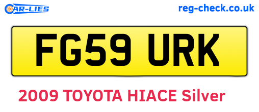 FG59URK are the vehicle registration plates.