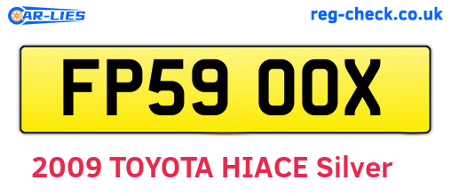 FP59OOX are the vehicle registration plates.