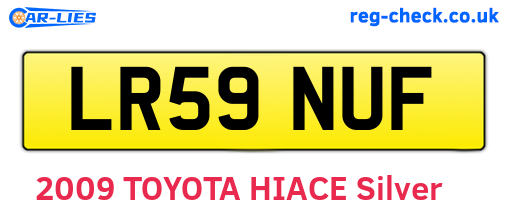 LR59NUF are the vehicle registration plates.
