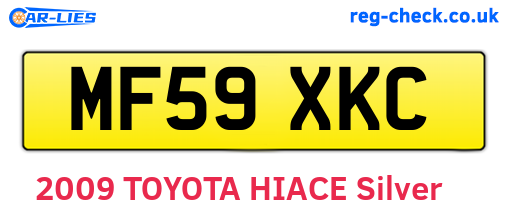 MF59XKC are the vehicle registration plates.