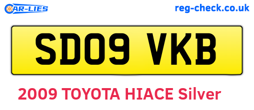 SD09VKB are the vehicle registration plates.