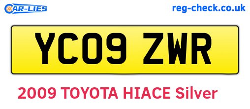 YC09ZWR are the vehicle registration plates.