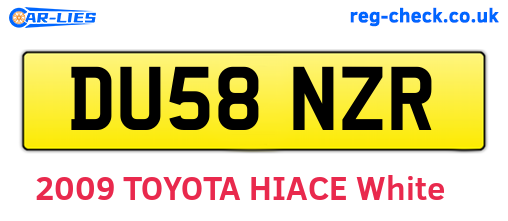 DU58NZR are the vehicle registration plates.