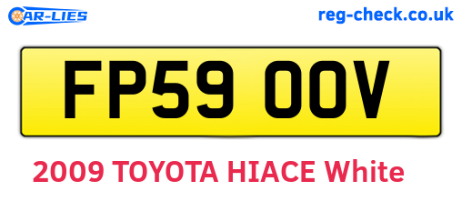 FP59OOV are the vehicle registration plates.