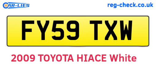 FY59TXW are the vehicle registration plates.