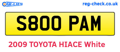 S800PAM are the vehicle registration plates.