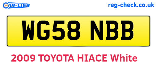 WG58NBB are the vehicle registration plates.