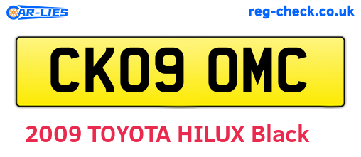 CK09OMC are the vehicle registration plates.