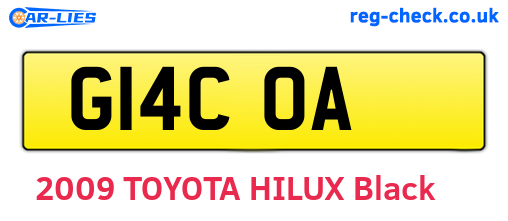 G14COA are the vehicle registration plates.