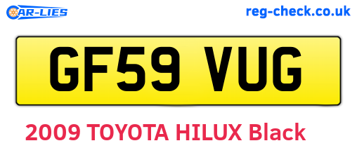 GF59VUG are the vehicle registration plates.