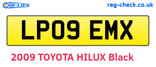 LP09EMX are the vehicle registration plates.
