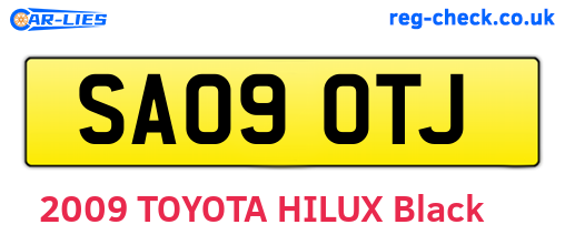 SA09OTJ are the vehicle registration plates.
