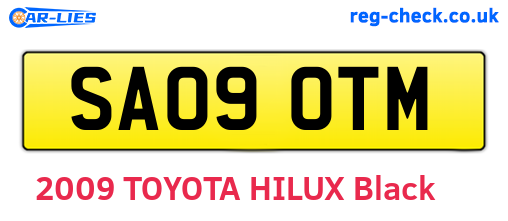 SA09OTM are the vehicle registration plates.
