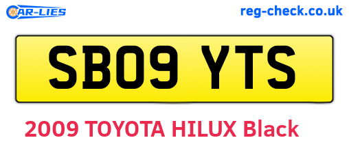 SB09YTS are the vehicle registration plates.