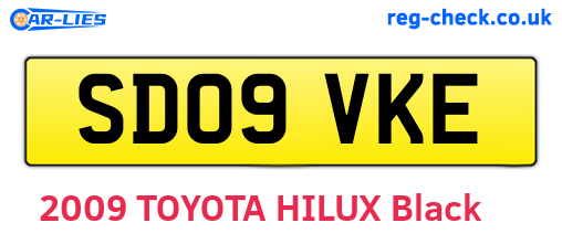 SD09VKE are the vehicle registration plates.
