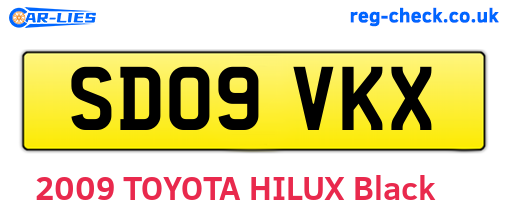 SD09VKX are the vehicle registration plates.