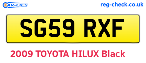 SG59RXF are the vehicle registration plates.