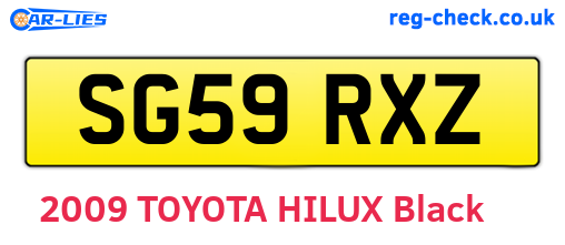 SG59RXZ are the vehicle registration plates.