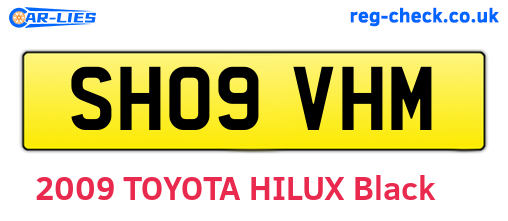 SH09VHM are the vehicle registration plates.