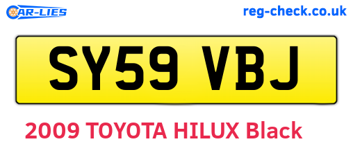 SY59VBJ are the vehicle registration plates.