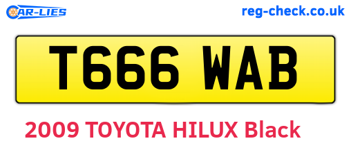 T666WAB are the vehicle registration plates.