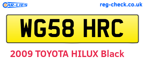 WG58HRC are the vehicle registration plates.