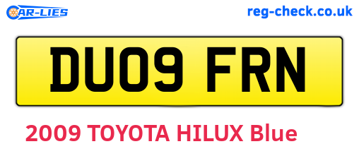 DU09FRN are the vehicle registration plates.