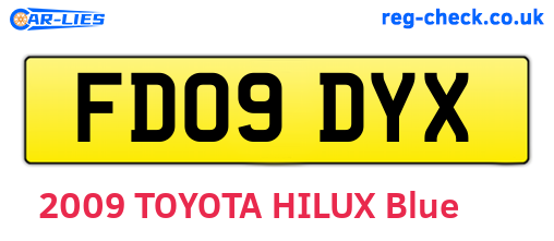 FD09DYX are the vehicle registration plates.