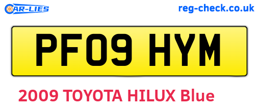 PF09HYM are the vehicle registration plates.