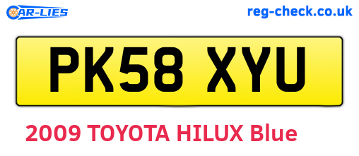 PK58XYU are the vehicle registration plates.