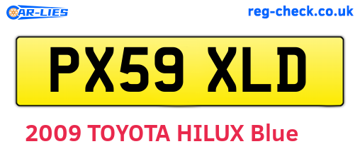 PX59XLD are the vehicle registration plates.