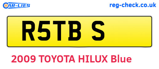 R5TBS are the vehicle registration plates.