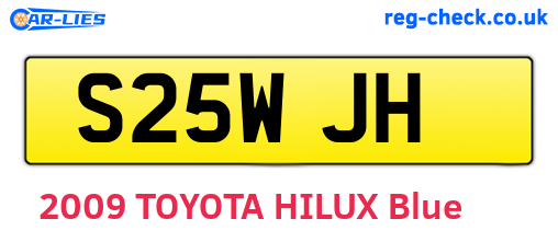 S25WJH are the vehicle registration plates.