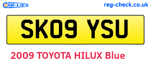 SK09YSU are the vehicle registration plates.