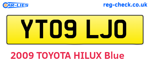 YT09LJO are the vehicle registration plates.
